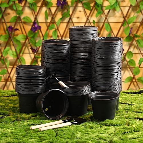 Miniatura 9 de Hushee 1500 macetas de plástico de 4 pulgadas, macetas de inicio de semillas, macetas con agujeros de drenaje, macetas de plástico para plantar