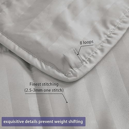 Vista 436 de yescool - Manta con peso, 7 libras, fresca, transpirable, con cuentas de cristal prémium, lavable a máquina, para dormir, 60-90 libras, 41 x 60 Gris