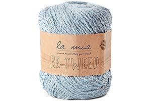 La Mia Re-Tweed Worsted Wool Blend Yarn, Perfect for Knitters and Crocheters