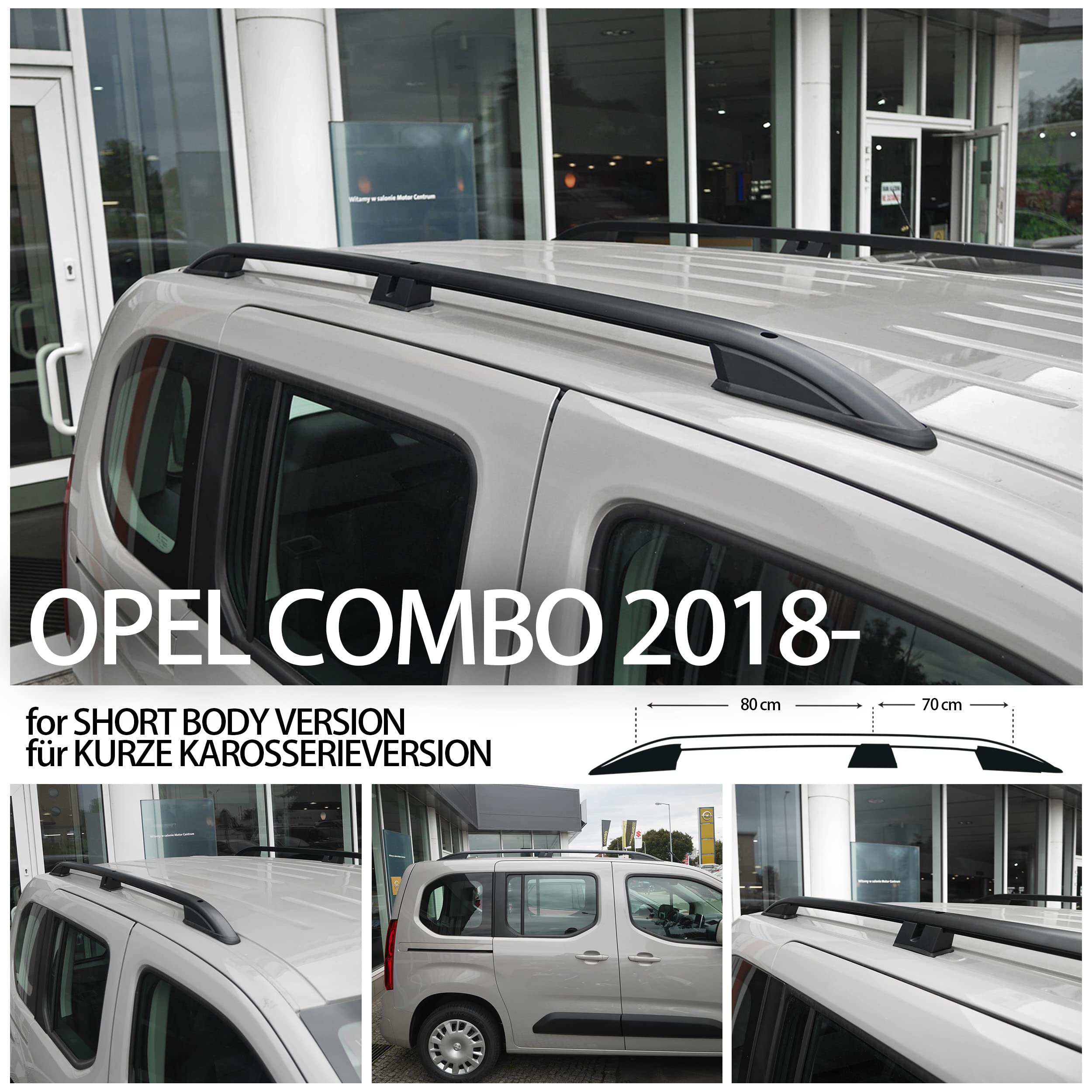 CHROMEMASTER | Relingi dachowe | Kompatybilne z Opel Combo 2018- Short; Na relingach zamontujesz bagażnik dachowy, boks dachowy, bagażnik rowerowy | Wytrzymała konstrukcja z aluminium
