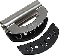 Vista 1 de Herramienta de corte de ensalada Checkered Chef, cuchillo Mezzaluna de acero inoxidable para vegetales