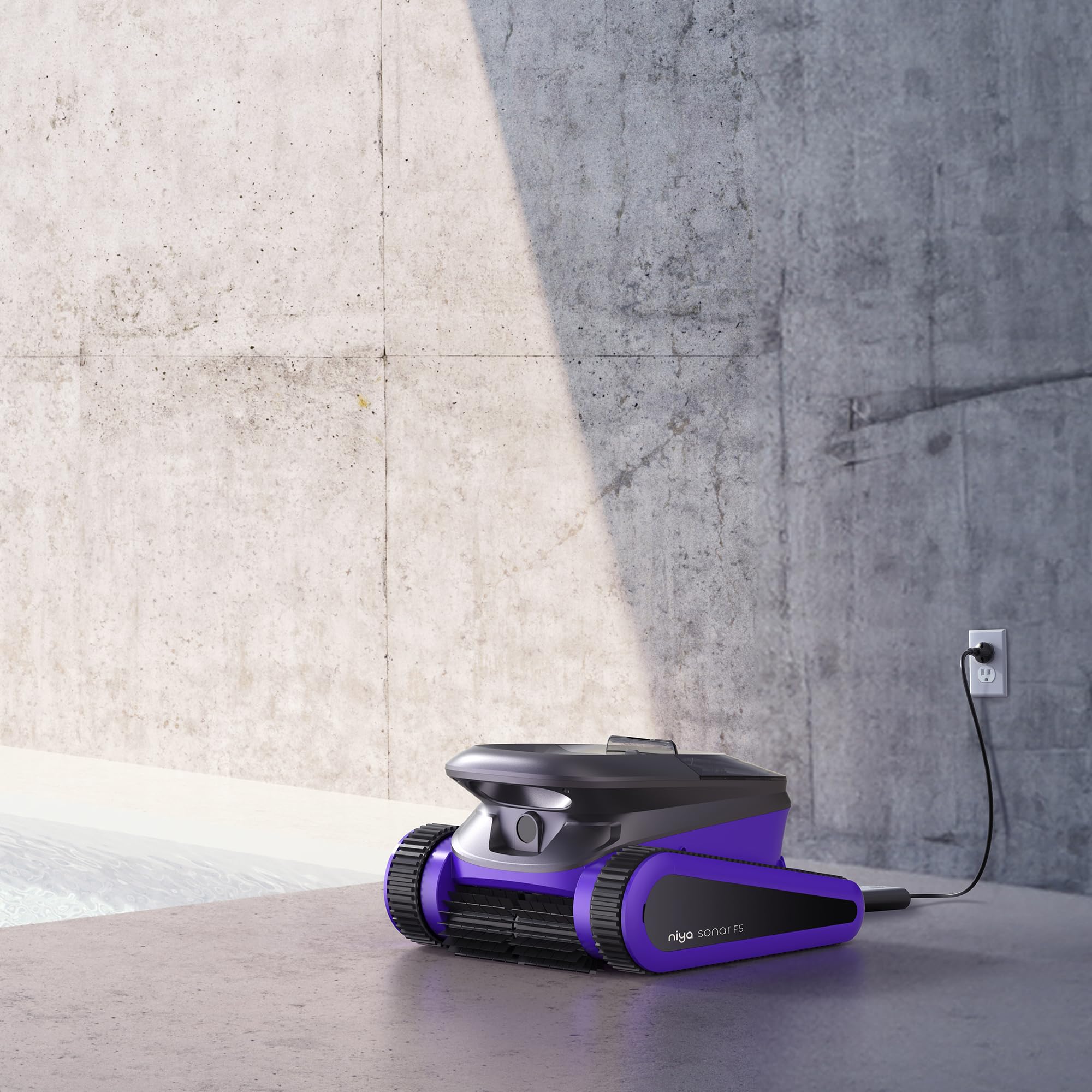 Niya Sonar F5 Robot Aspirateur sans Fil par les créateurs de Dolphin, Modes de Nettoyage Personnalisables Via l'App, idéal Piscines jusqu'à 12 mètres, Couverture complète, Navigation Sonar