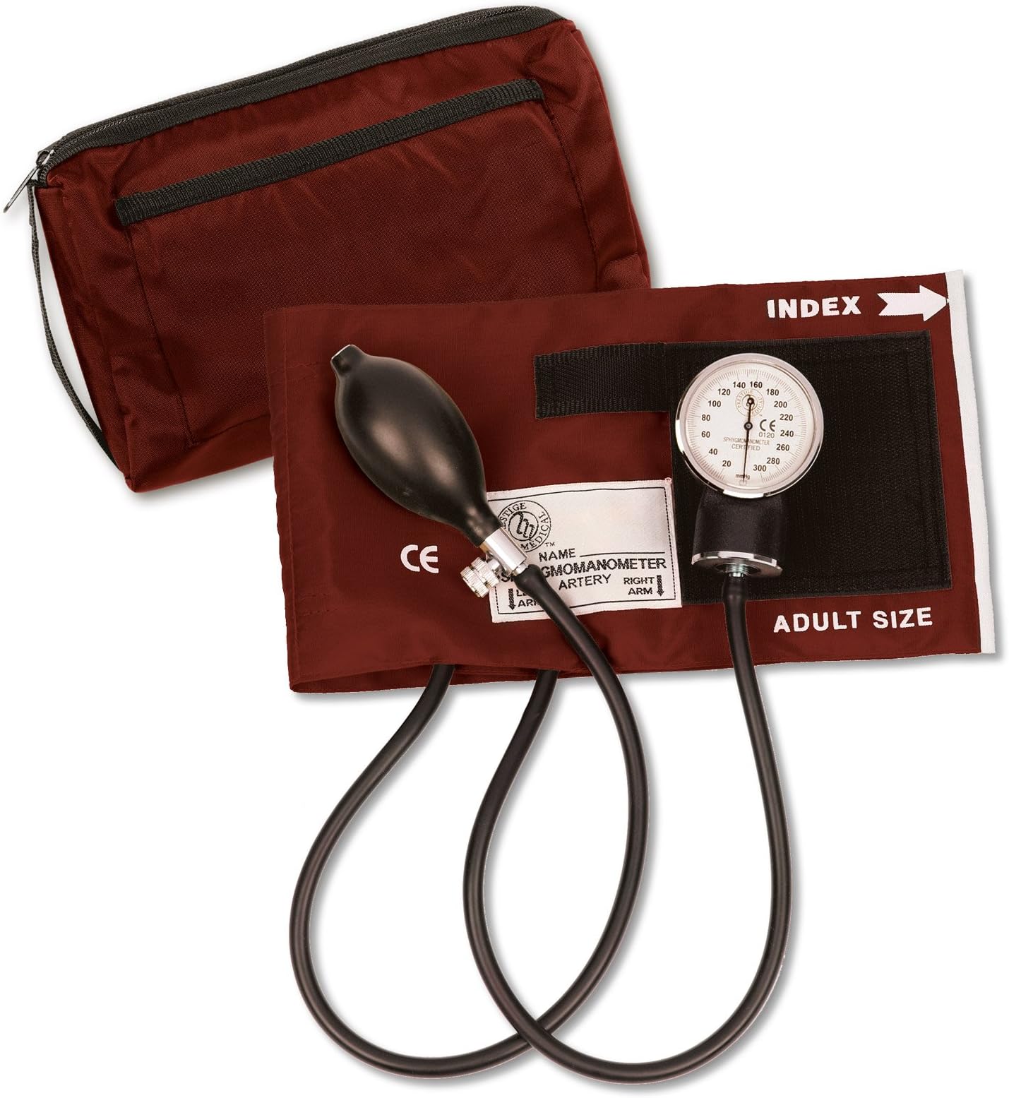 882-BUR Sphygmomanometer with Color Coordinated Carrying Case, Burgundy