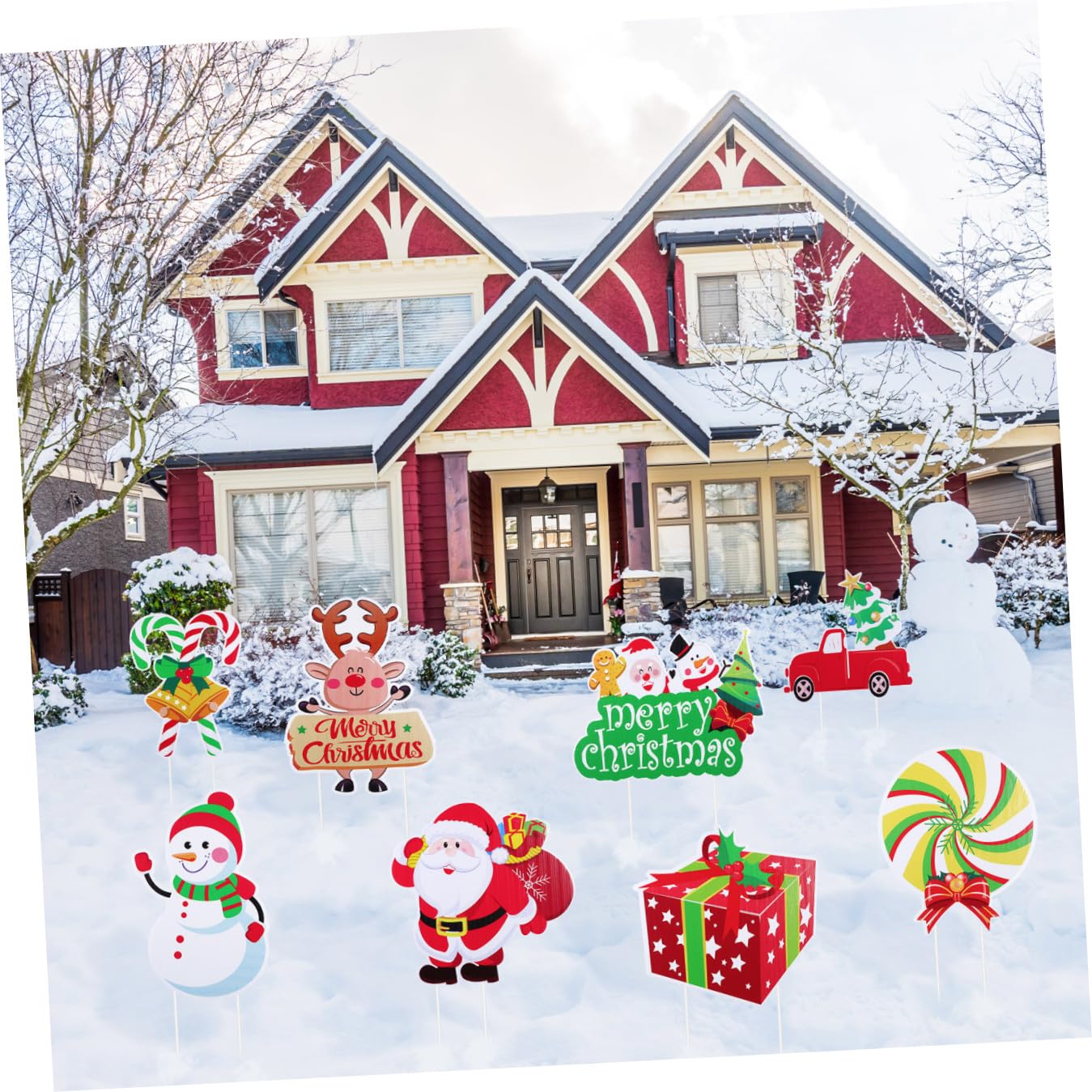 8 Pezzi Di Biglietti Di Natale Per Feste Di Natale Decorazioni Natalizie Per Esterni Decorazioni Natalizie Per Esterni Con Picchetti Cartelli Da Giardino Natalizie