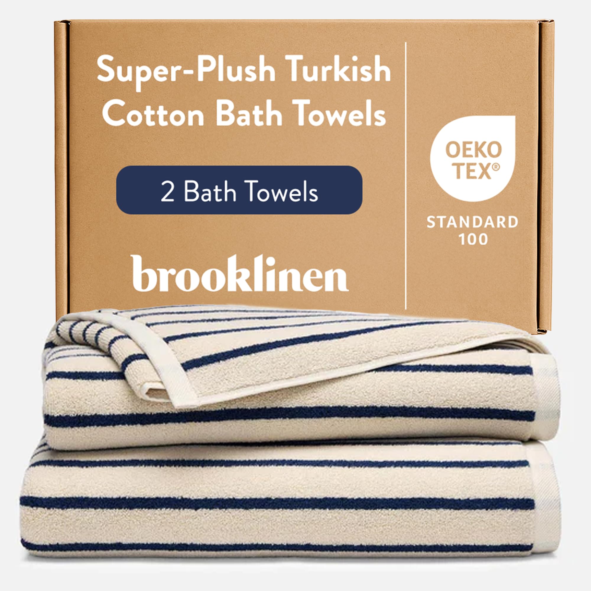 Brooklinen Super-Plush 100% Turkish Cotton Bath Towels - Set of 2-770 GSM, Highly Absorbent, Machine Washable, Perfect Bath Towel Set for Home &