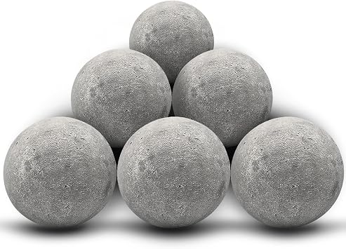 Zhenx Ceramic Fire Balls, 5 Inch, Set of 6 Round Fire Stones