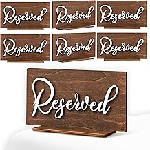 Reserved Table Signs for Wedding Events - 6 Pcs Wood Table Reserved Signs for Wedding, Church Pew for Reception Ceremony Decorations, Reserve Sign for Tables
