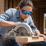 Rangers Safety Lunettes de soleil pour hommes et femmes, ANSI Z87.1 Lentille de miroir anti-brouillard teintée, certifiée UV400, Pas de glissement, protection des yeux pour les travaux de construction, à vélo, tir, pêche, randonnée,
