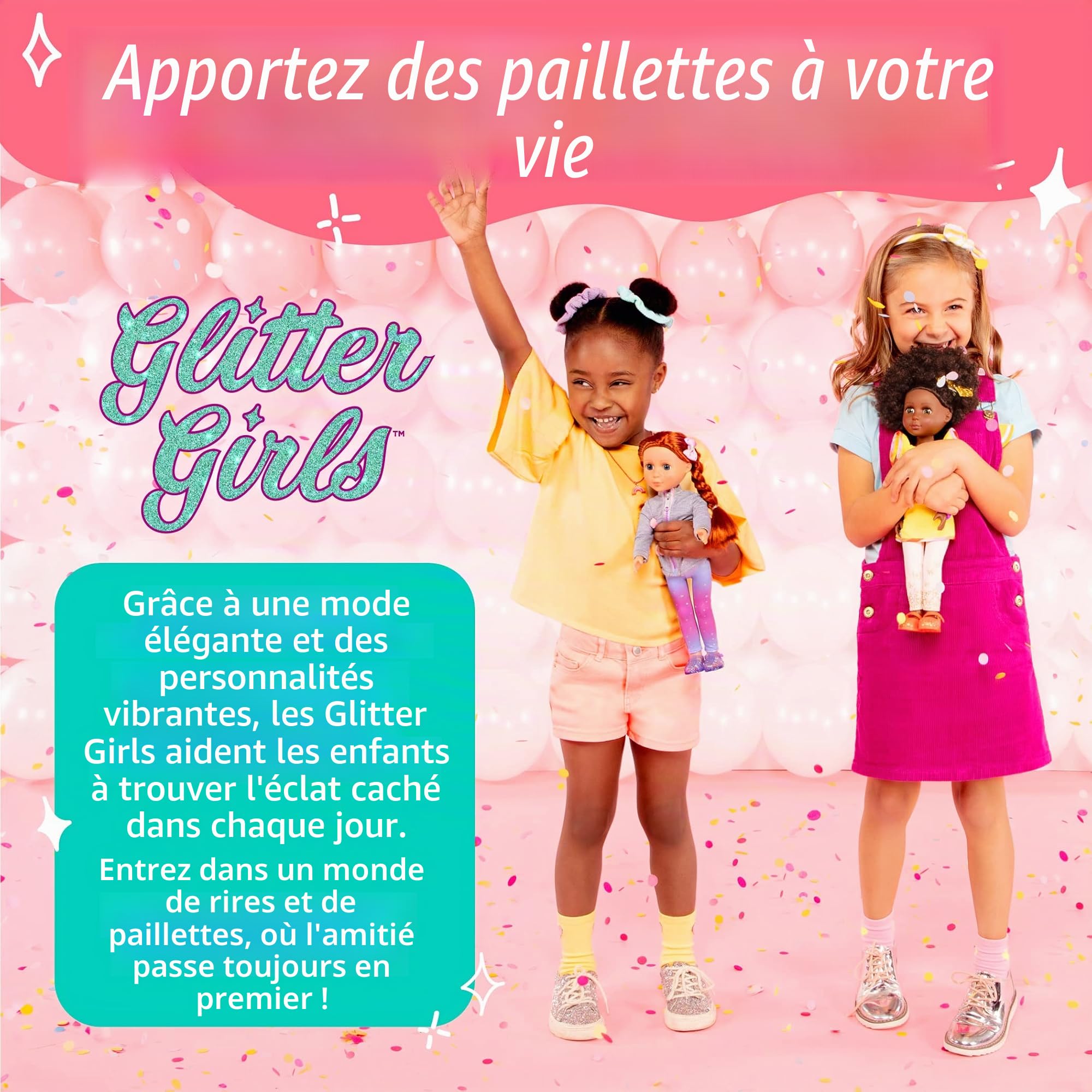 Glitter Girls - Lumière des étoiles - Cheval Jouet de 36 cm - Crinière et Queue Blanches Brillantes - Diadème et Selle Amovible - Accessoires pour poupées - 3 Ans et +
