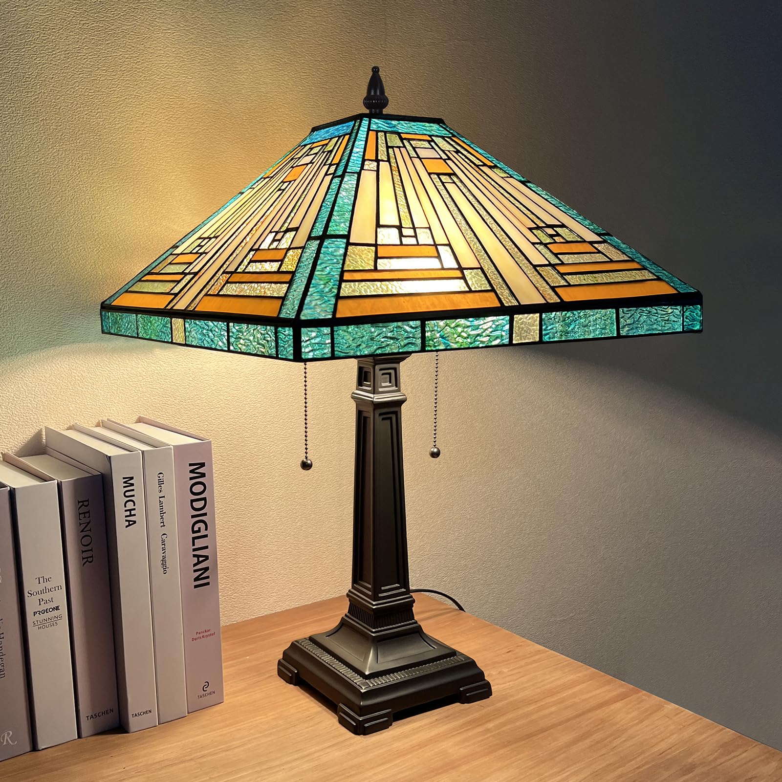 Capulina Tiffany Table Lamp Mission Style Tiffany Lamp 2-Light 16X16X24 ...