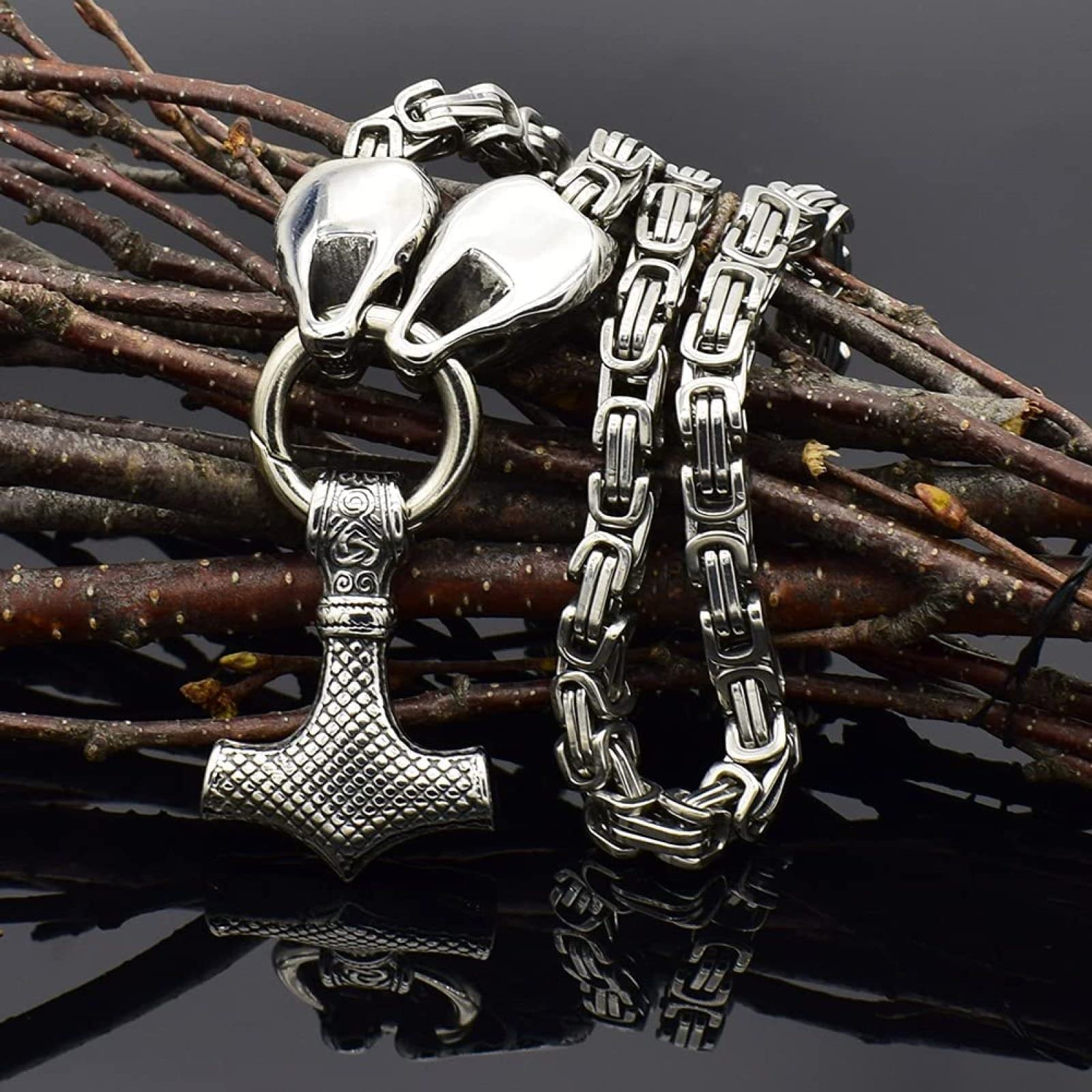 Piccola Collana In Legno Mjolnir: Ciondolo A Forma Di - Foto 3