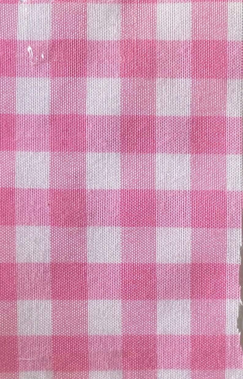 LUVFABRICS Gingham Buffalo Checker Board 1/4 INCH Poly Cotton Fabric 60 Inches Wide (5 Yard, Pink)