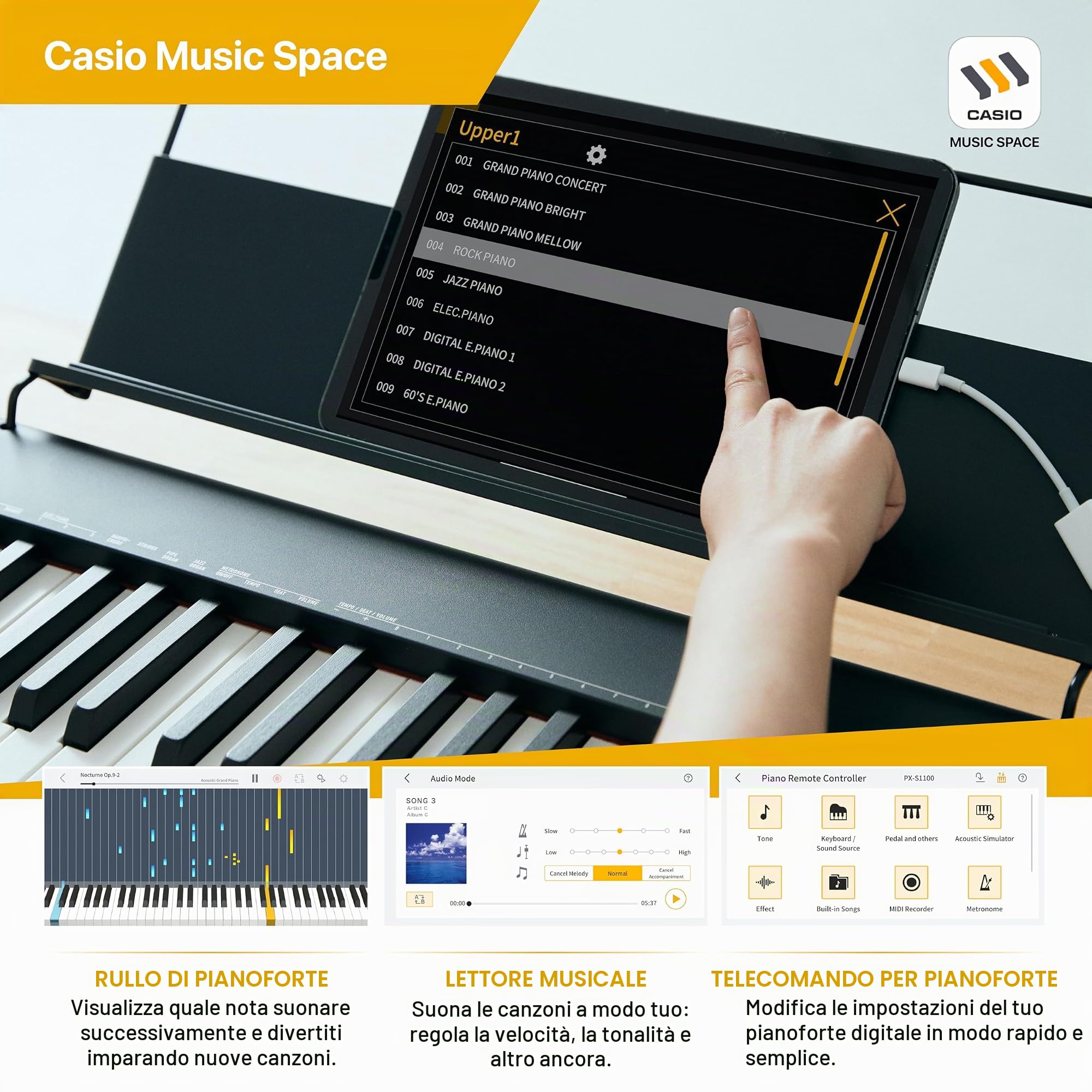 Casio CDP-S110BK Pianoforte digitale con 88 tasti pesati, nero & QUIK LOK - BX/8 Piccola Panca Ideale per Piano o Tastiera con Comodo Cuscino