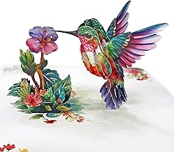 CUTPOPUP Hummingbird Purple Flower Pop Up Birthday Card Mother's Day 3D Pop Up Greeting Card (Hummingbird Purple Flower)82FR1520