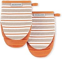 Vista 13 de KitchenAid Albany - Juego de 2 manoplas para horno pequeñas, color cielo aguamarina, 5.5 x 8 pulgadas