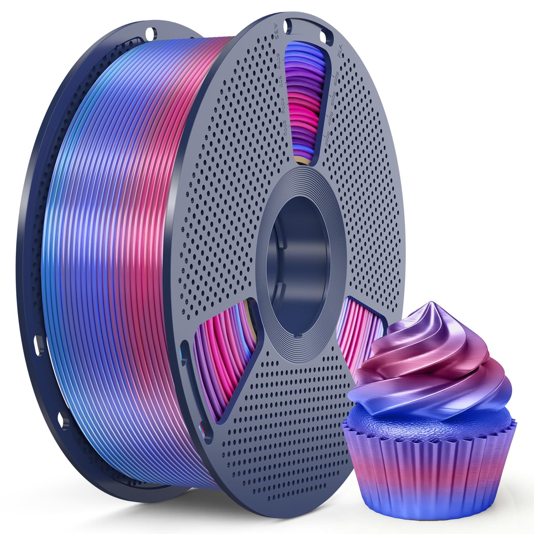 SUNLU Silk Rainbow PLA Filament 1.75mm,1KG, Rainbow Silk 02