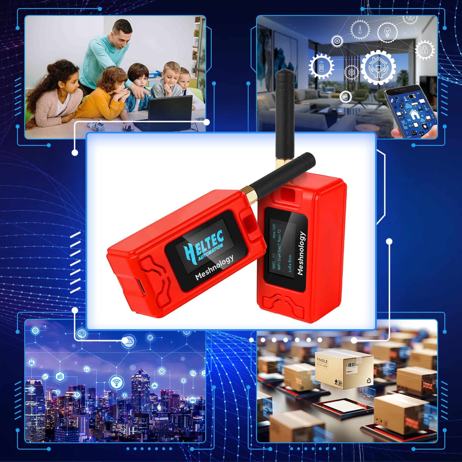 Juego de 2 Placas de Desarrollo ESP32 Lora V3 + batería de 1100 mAh + Funda Protectora – con Antena de 868 MHz y Dispositivos Lora V3 SX1262 para Meshtastic AR duino LoRawan IOT (N30 versión, Rojo)