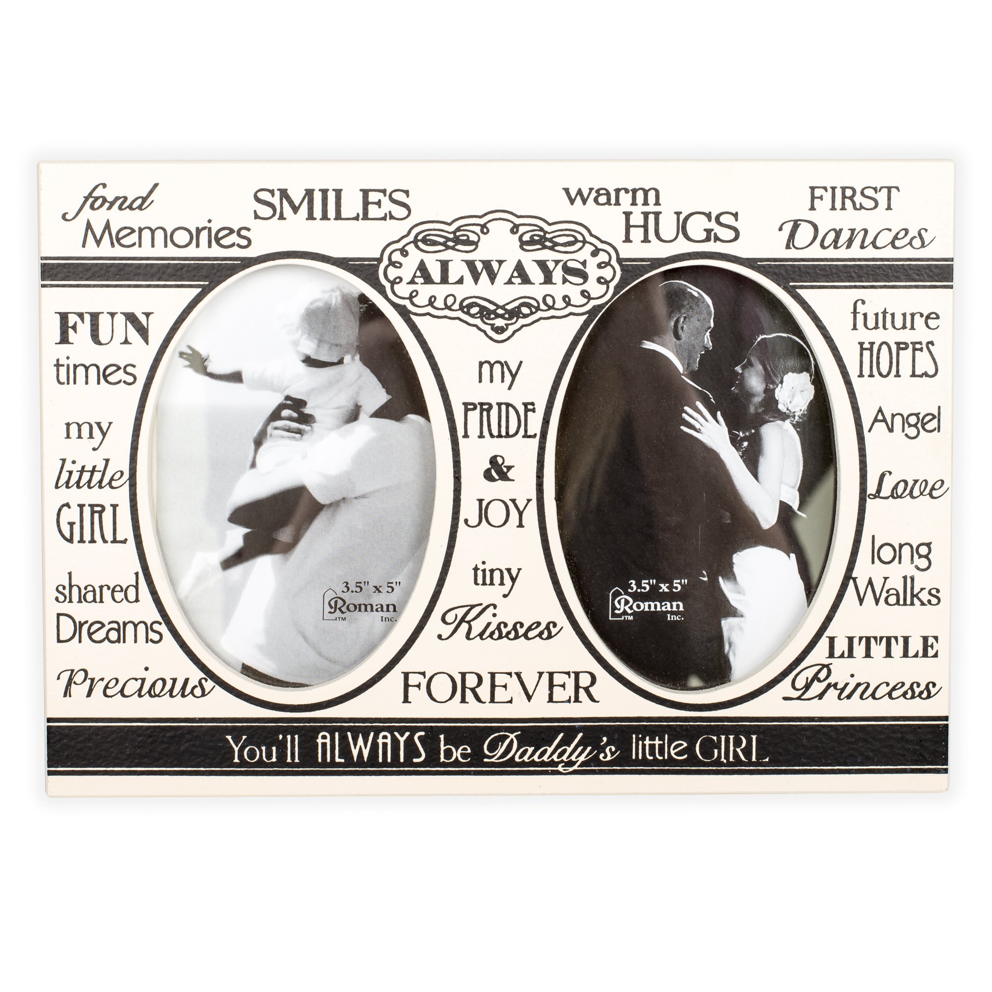 Cadre photo Daddy's Little Girl pour célébrer la complicité père-fille en noir et blanc