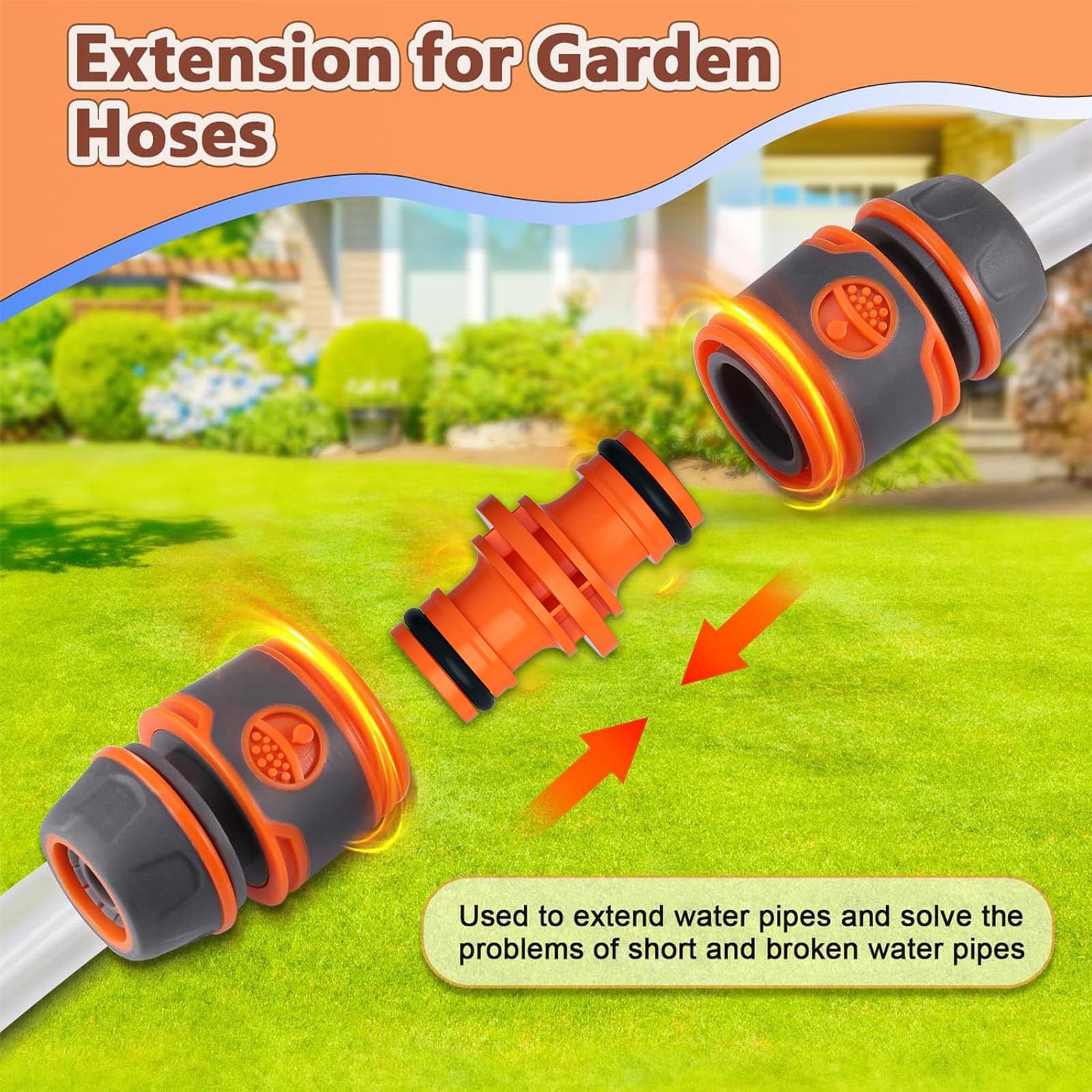 9 Pezzi Connettore per Rubinetto da Giardino,Set di Raccordi per Tubi Flessibili da 13mm (1/2 Pollici),Kit Connettore per Tubo da Giardino,Raccordi per Tubi Irrigazione,Connettori per Tubi da Giardino