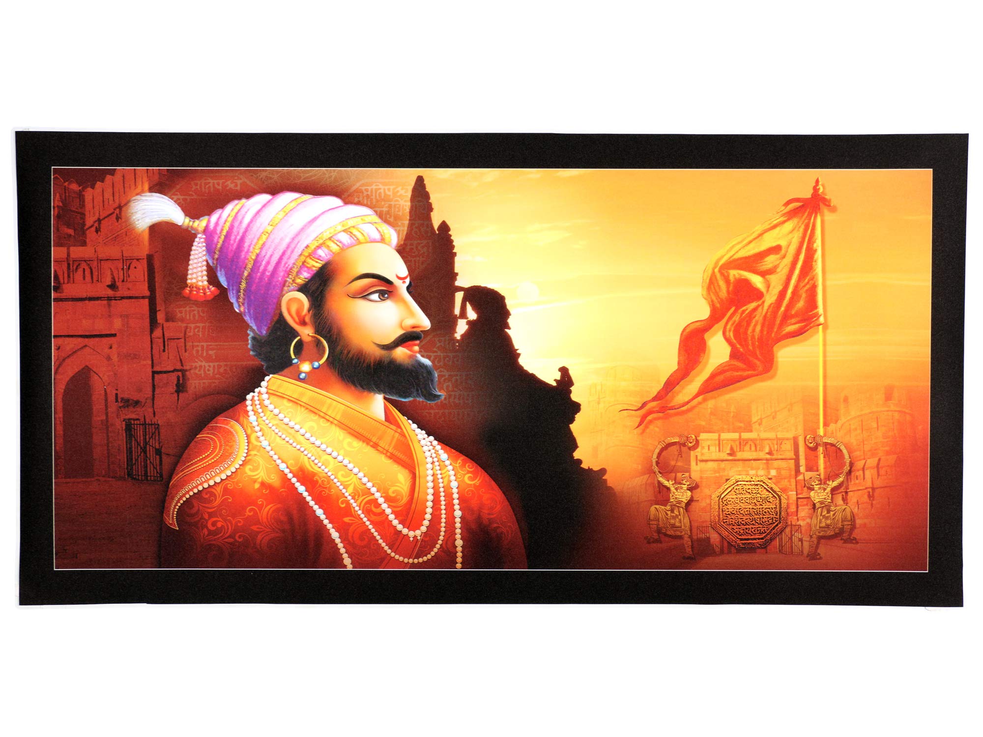 Shivaji wall sticker sparkle print pour habiller un couloir ou un salon moderne sans cadre