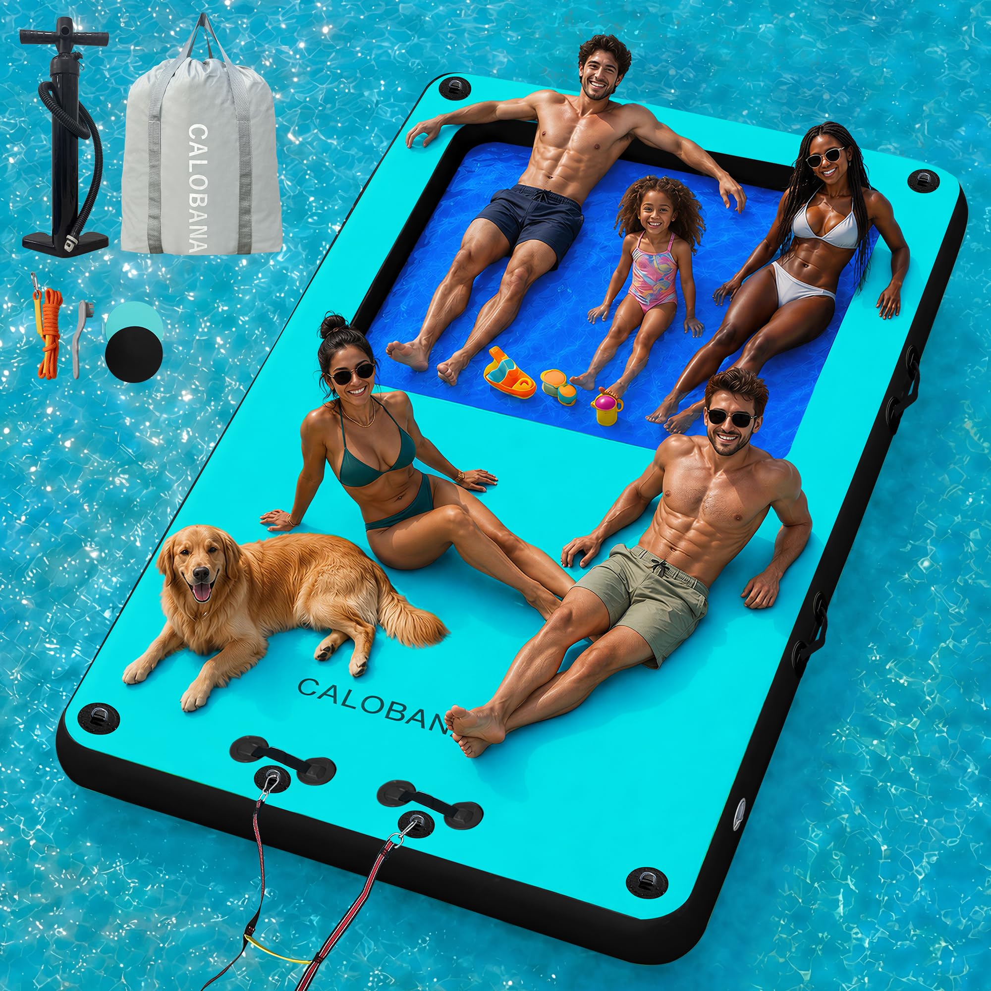 CALOBANA Inflatable Floating Dock with mesh center