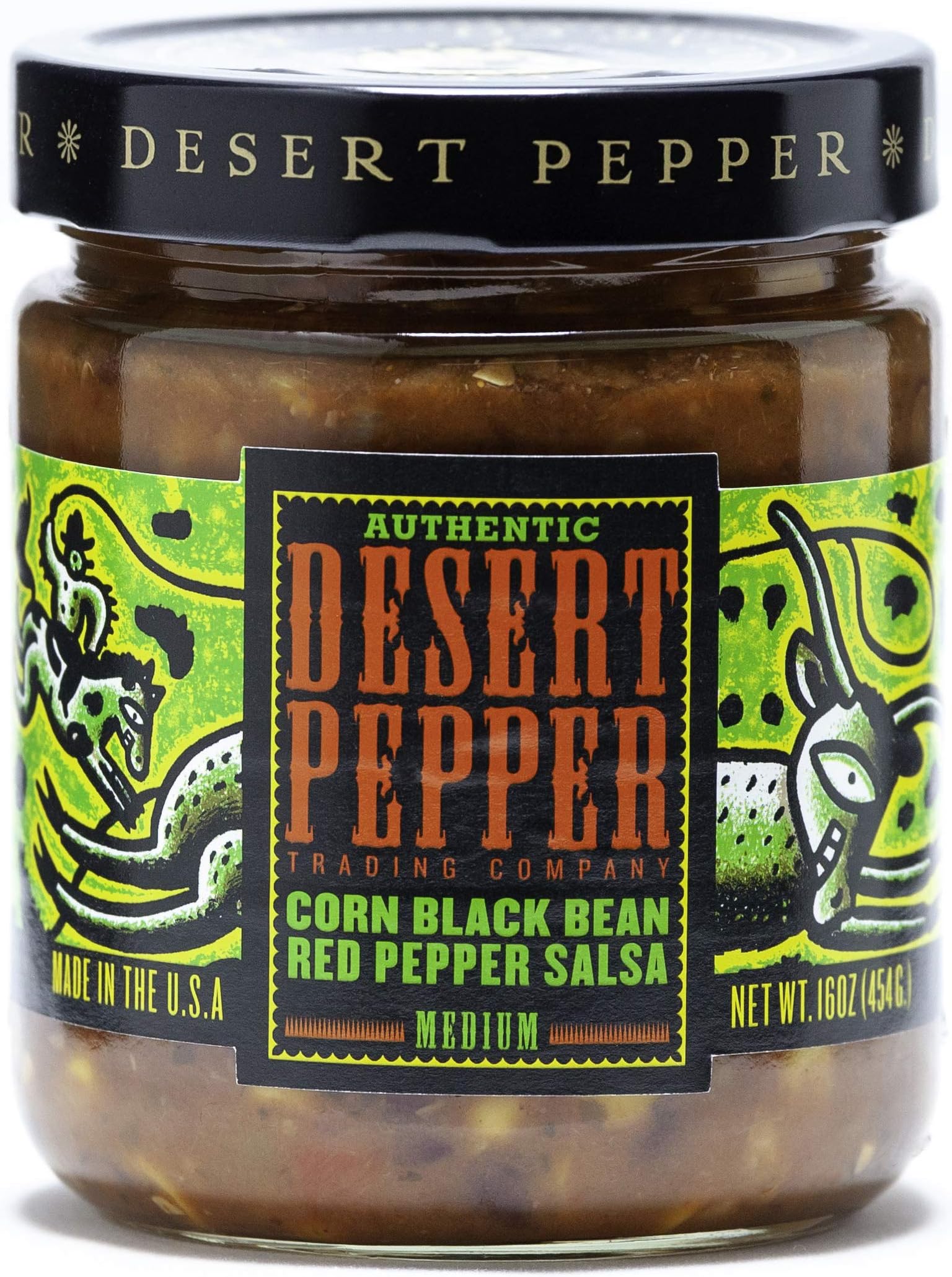Desert Pepper Corn Black Bean Roasted Pepper Salsa, Medium, 16-Ounce