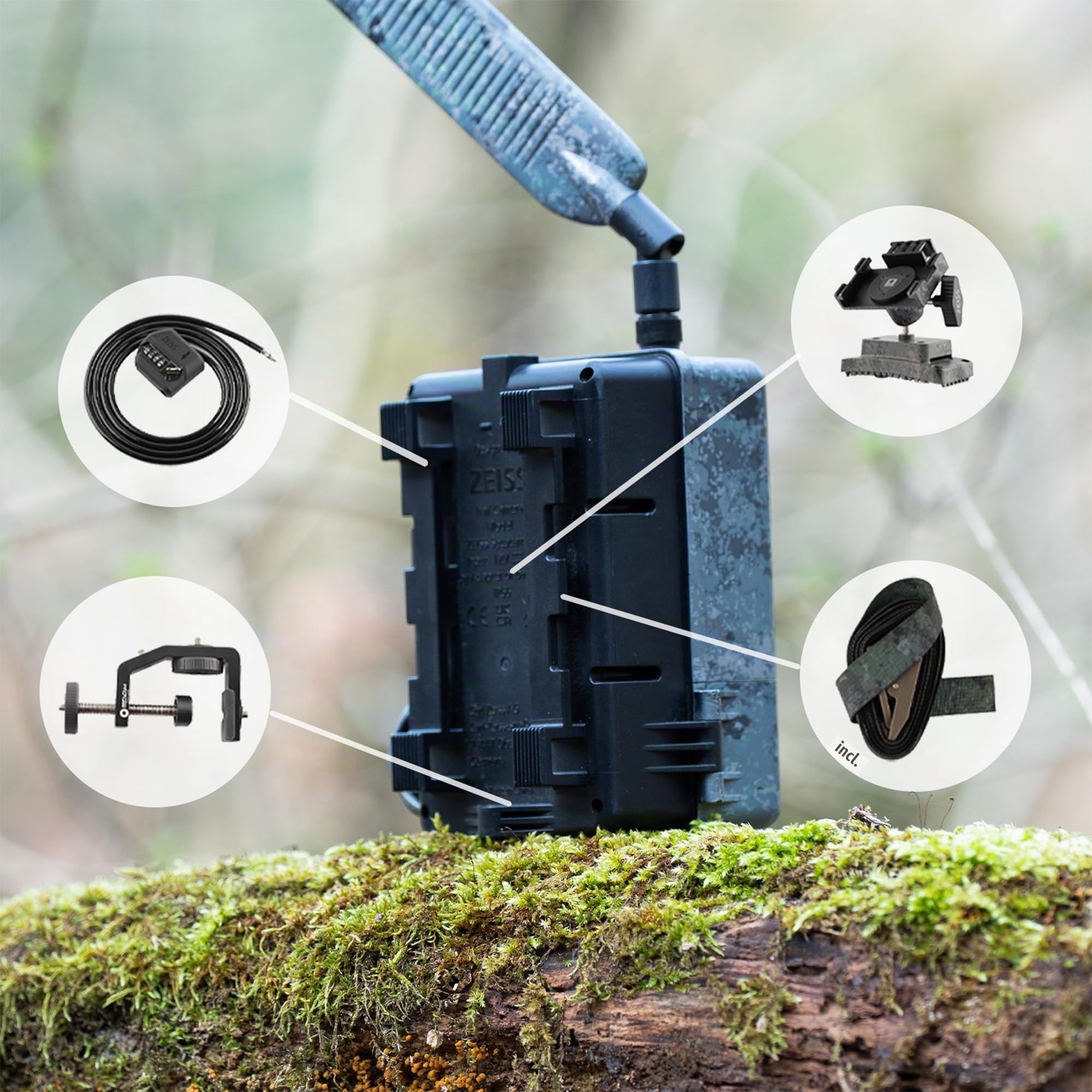 ZEISS Secacam 3 Wide-Angle - Caméra de Chasse Connectée Grand Angle 100°, 4G, 32Go, APP, 12MP, HD1080, Détection Infrarouge 20 m, Vision Nocturne, Étanche IP66, 60 LEDs noires invisibles, Surveillance