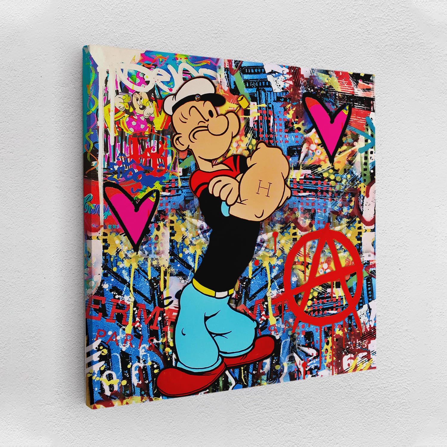Leinwand Pop Art Graffiti Popeye Hero Comic Wand Abstrakt Wandbilder Wohnzimmer Schlafzimmer Büro Wanddekoration Deko XXL günstig (Leinwand, 40x30 cm)