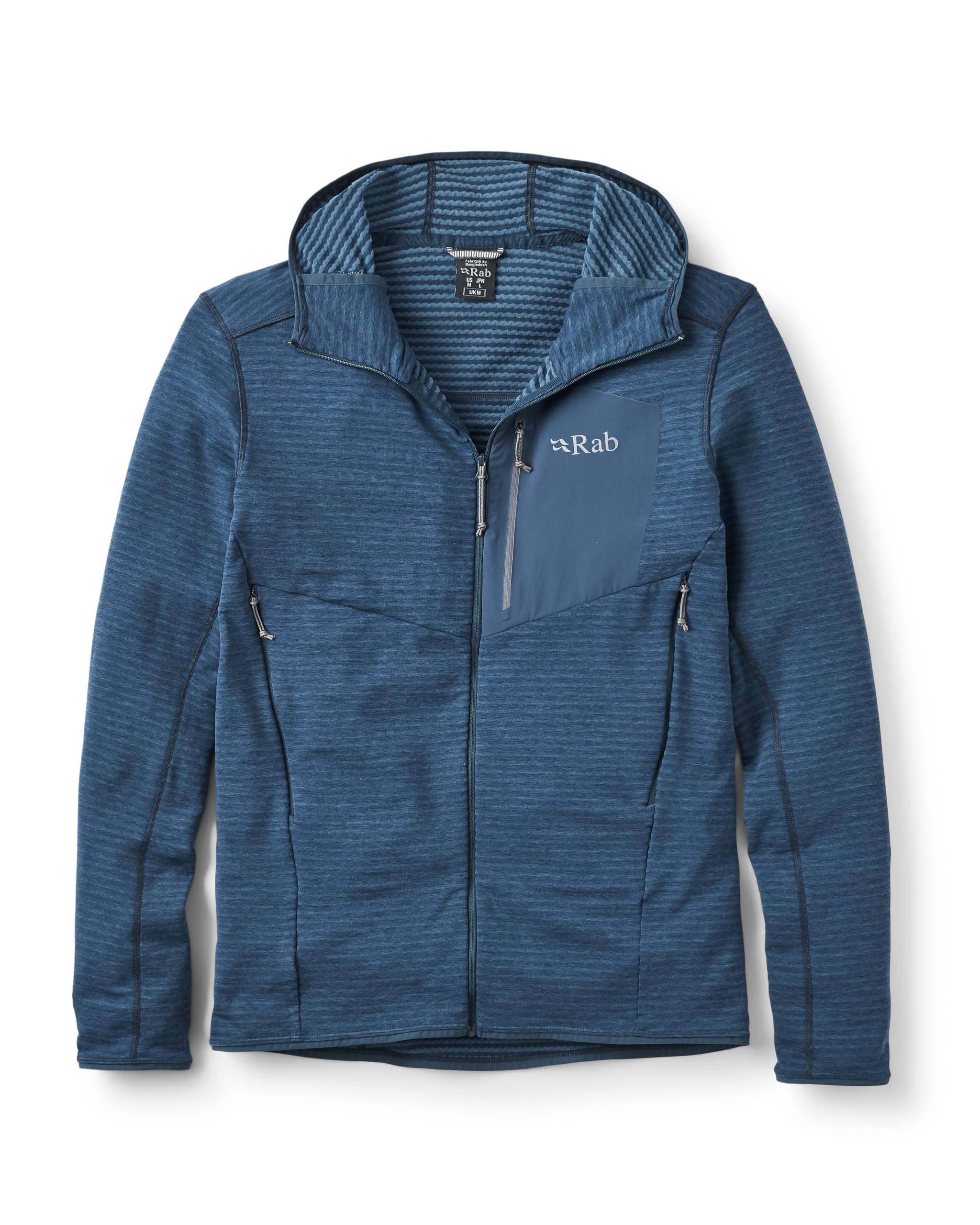 Rab Men's Ascendor Light Hoody - Fleece Hooded Full-Zip Jacket for Climbing, Skiing, & Mountaineering - Tempest Blue - XX-Large