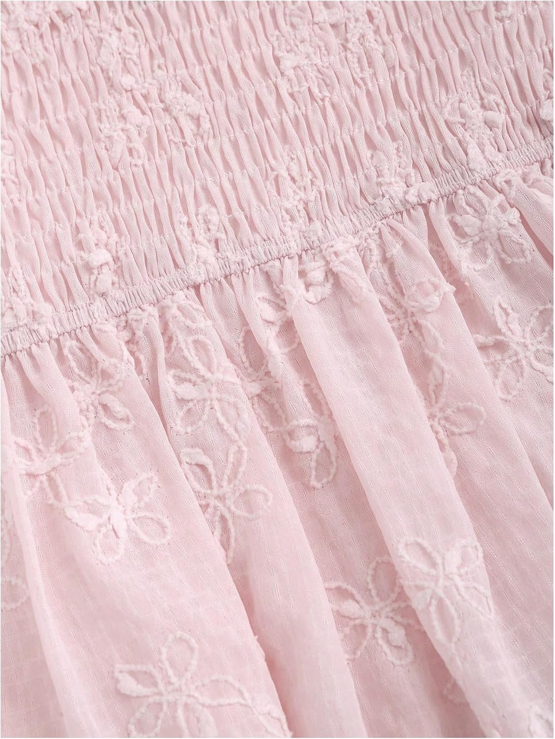 Floerns Women's Summer Blouse Tops Floral Embroidery Puff Sleeve Going Out Peplum - Image 5