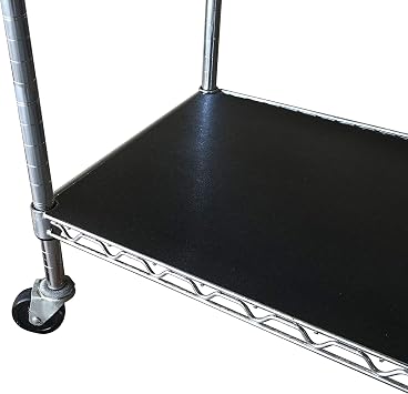RESILIA Shelf Liner Set for Wire Shelving Rack 5 Pack, 14 Inch Long x 30 Inch Wide, Black Plastic Vinyl Covers for Kitchen, Pantry, Garage Racks, Made in The USA