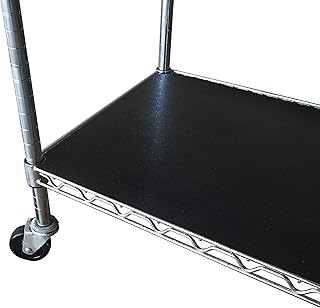 RESILIA Shelf Liner Set for Wire Shelving Rack – 5 Pack, 18 Inch Long x 36 Inch Wide, Black Plastic Vinyl Covers for Kitchen, Pantry, & Garage Racks, Made in The USA
