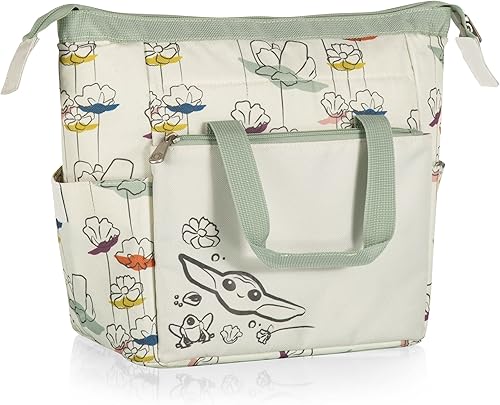 Miniatura 4 de PICNIC TIME Star Wars Mandalorian Grogu Floral On The Go - Lonchera térmica suave, bolsa de almuerzo aislada, (crema con patrón floral)