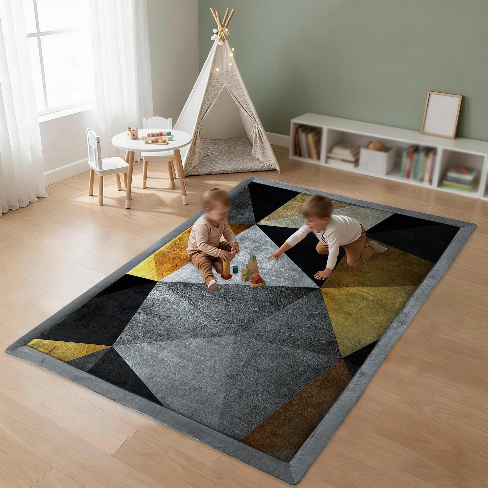 Baby Play Mat for Floor, 3 cm Thick Playmats for Babies, Soft Baby Rug Kids Playpen Mat for Crawling & Playing, Non-Slip Play Crawling mat for Nursery Baby, Soft Activity Floor Mat 100 x 120 cm