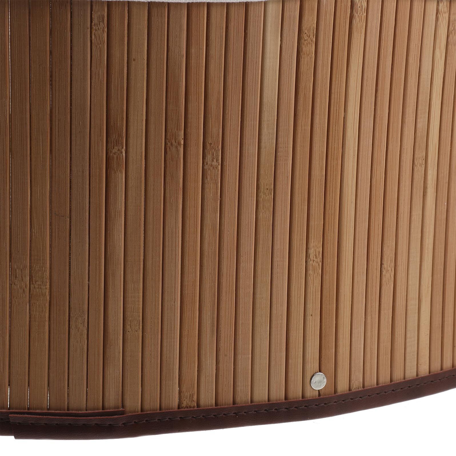 Cesta Esquinera Triangular de Bambú Natural 29 Cm X 22 Cm con Forro Lavable de Color Claro, Organizador Multiusos para Despensa, Cocina y Armario, Cesta de Almacenamiento Tejida