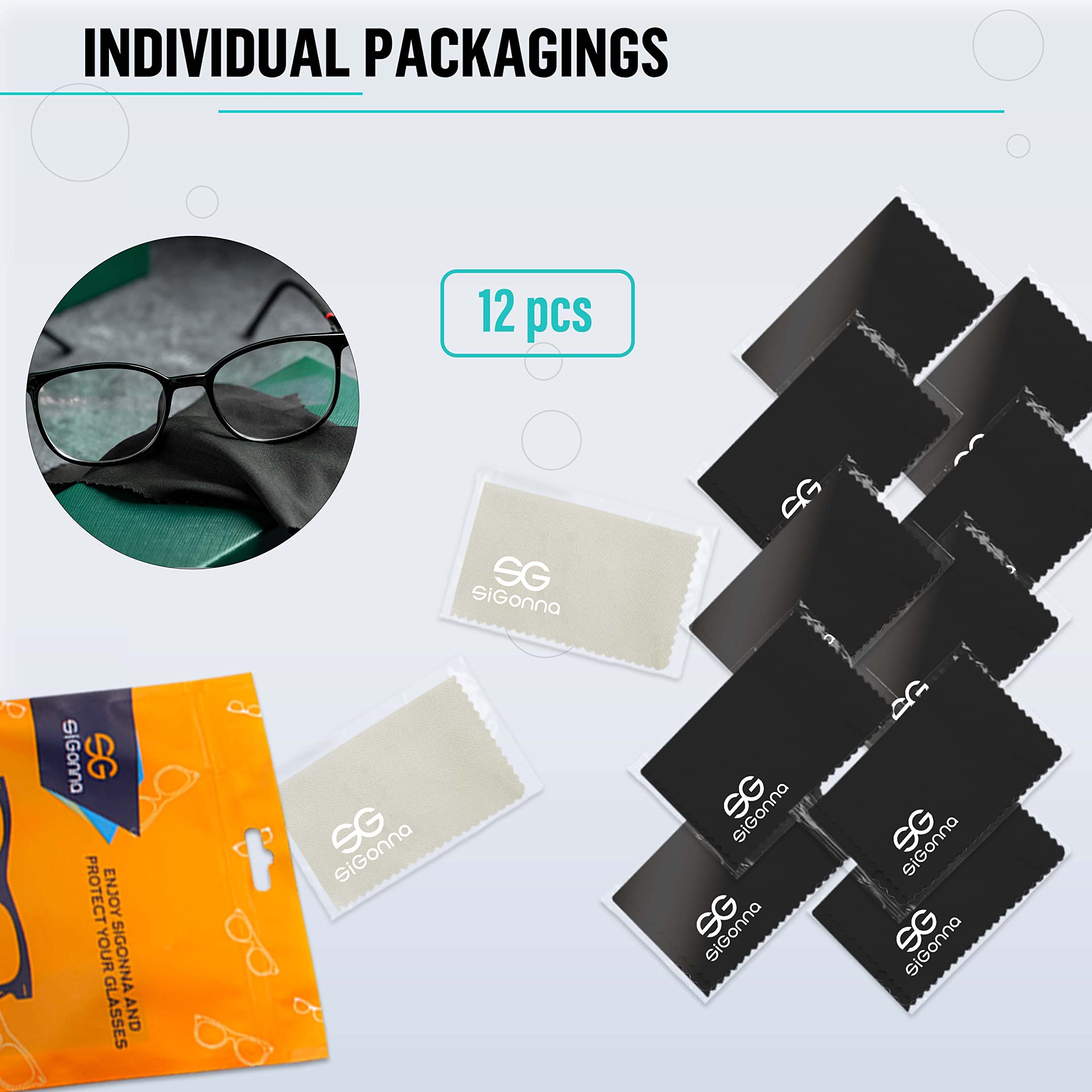 CREATCABIN 6 Paquet Chiffon Nettoyage Lunettes Microfibre Douce