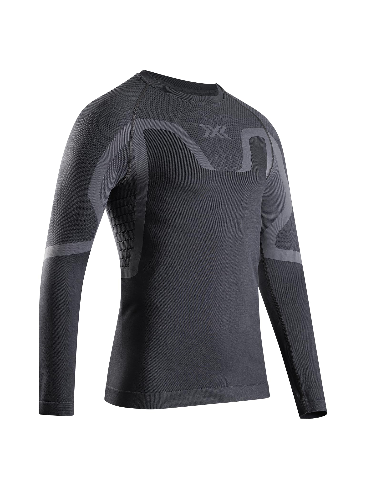 X-Bionic X-ENTIAL Capa Base de Manga Larga para Hombre - Confianza para Deportes de Invierno con Hilo SkinCool y tecnología CoreClimate Zone para Uso Durante Todo el año - Antracita, XL
