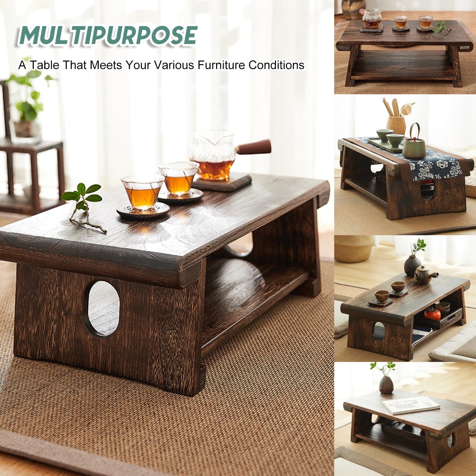 Amazon.com: Multifunctional Low Table,Portable, No-Assembly