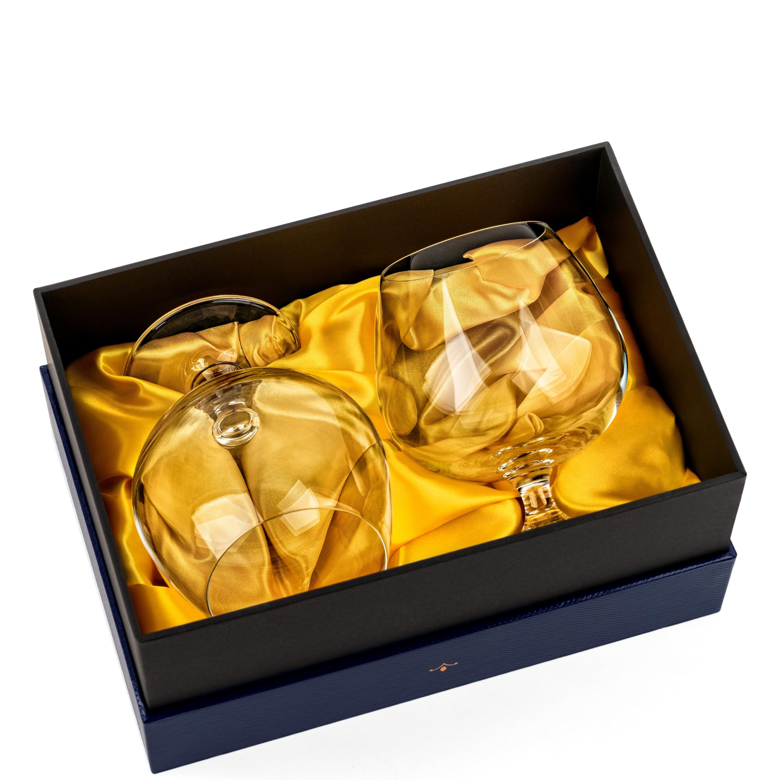 Grands Verres à Cognac, à Brandy et à Armagnac | 620 ml | Lot de 2 | Verrerie en cristal à Pied Court | Verres Élégants pour la Dégustation de Liqueurs et Spiritueux