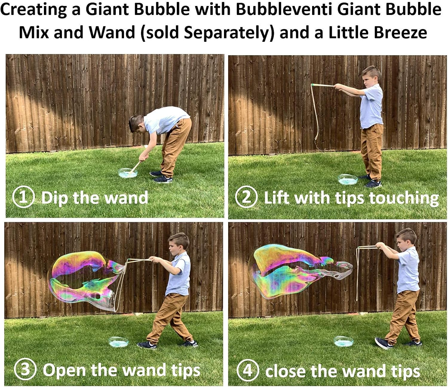 Bubbleventi Giant Bubble Mix | Made in USA |100% Vegan Non-Toxic Powder Makes 20 Gallons of Premium, Big Bubble Solution for Kids’ STEM Fun | Use in Bubble Wands + Machines (Makes 20 Gallons)