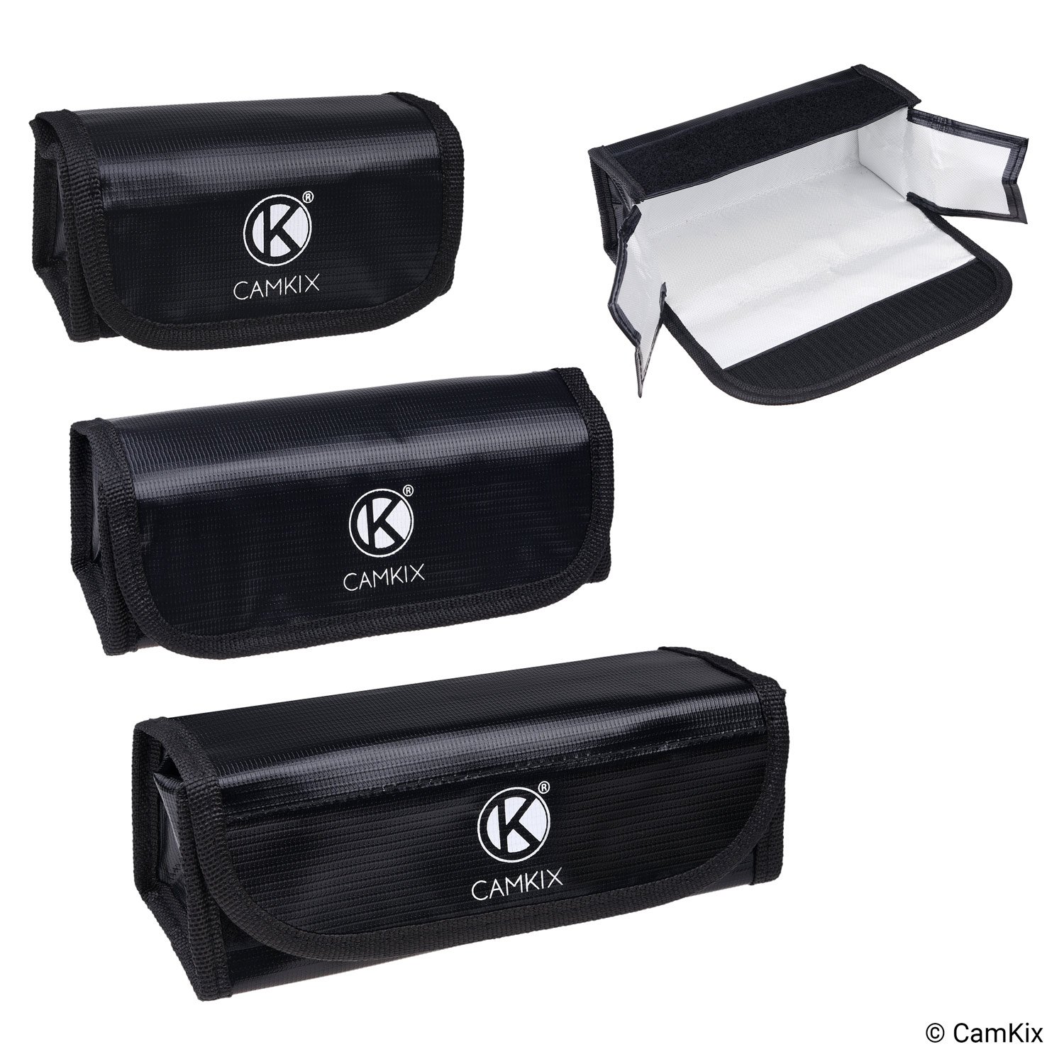 Buy Fire Resistant LiPo Battery Bags 3 Pack (Large, Medium, Small) For Safe Charging