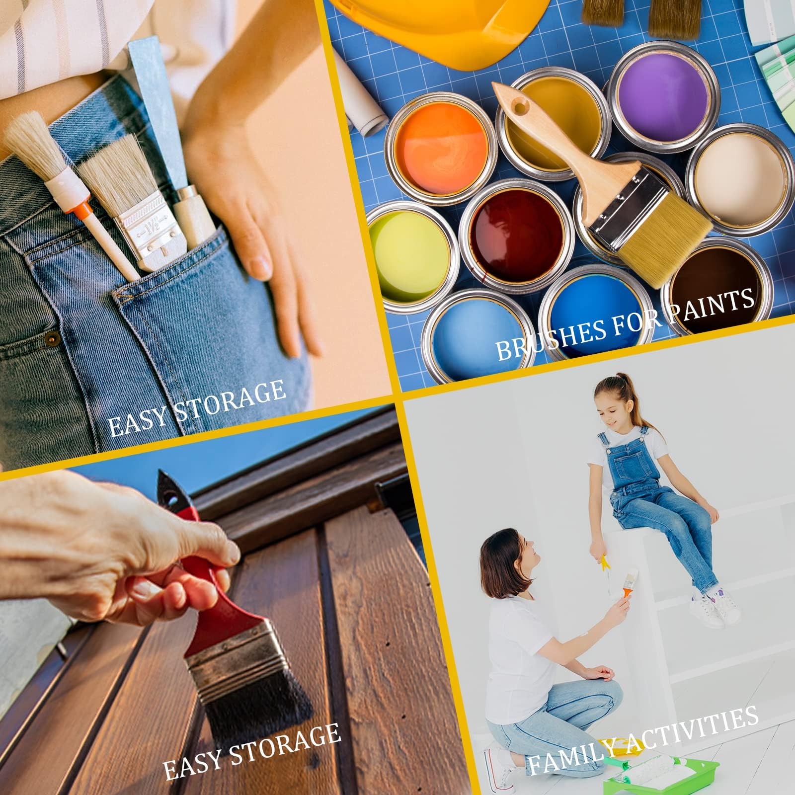 48 Pack 2 inch-UPlama Chip Paint Brushes, All-Purpose Brush Set for Painting, Stains, Varnishes, Epoxy, Glue & Crafts, Multi-Surface Use on Wood, Walls & Furniture