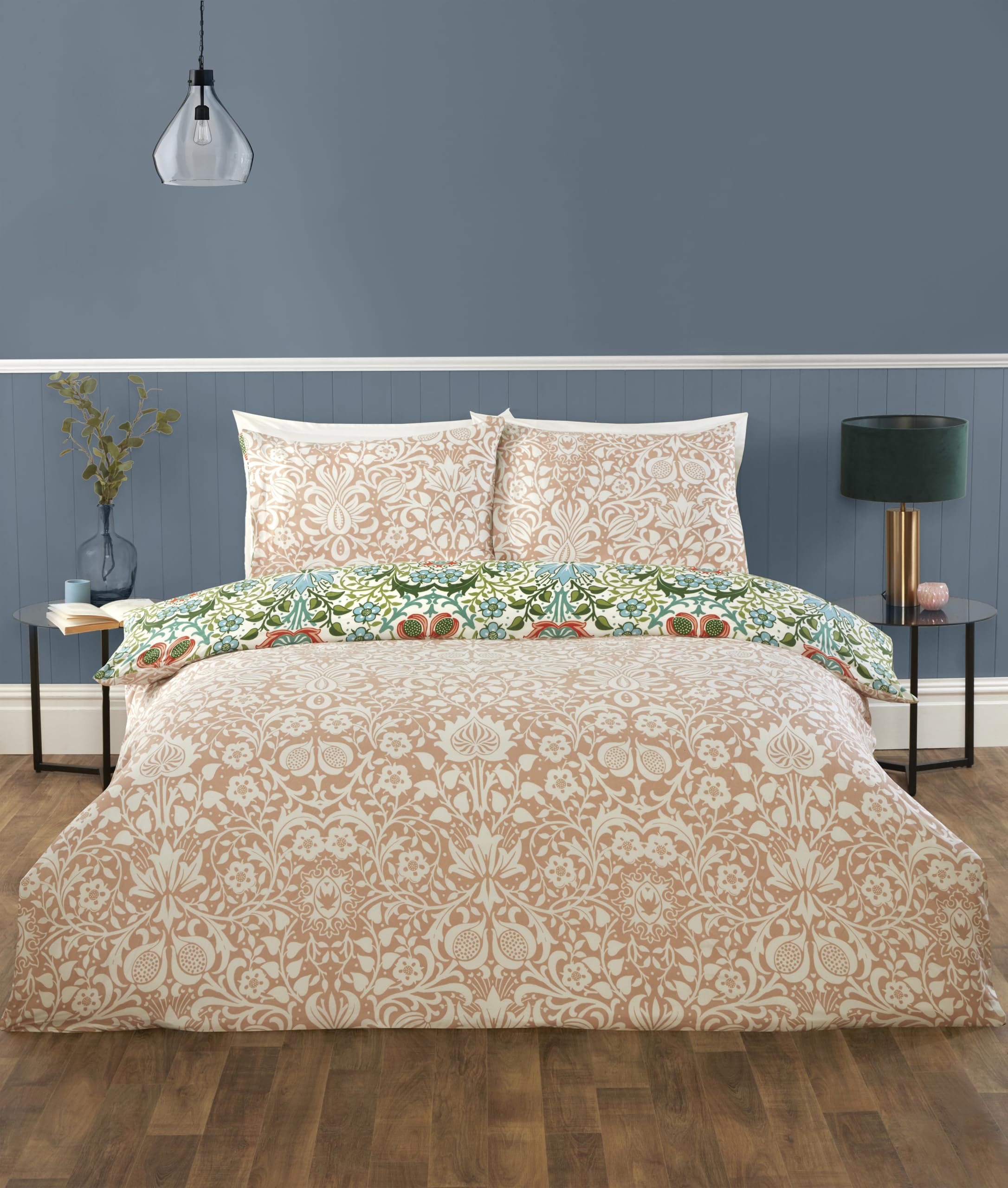 Rapport home Heritage Floral Microfibre Reversible King Bedding Set, Multi - Image 4