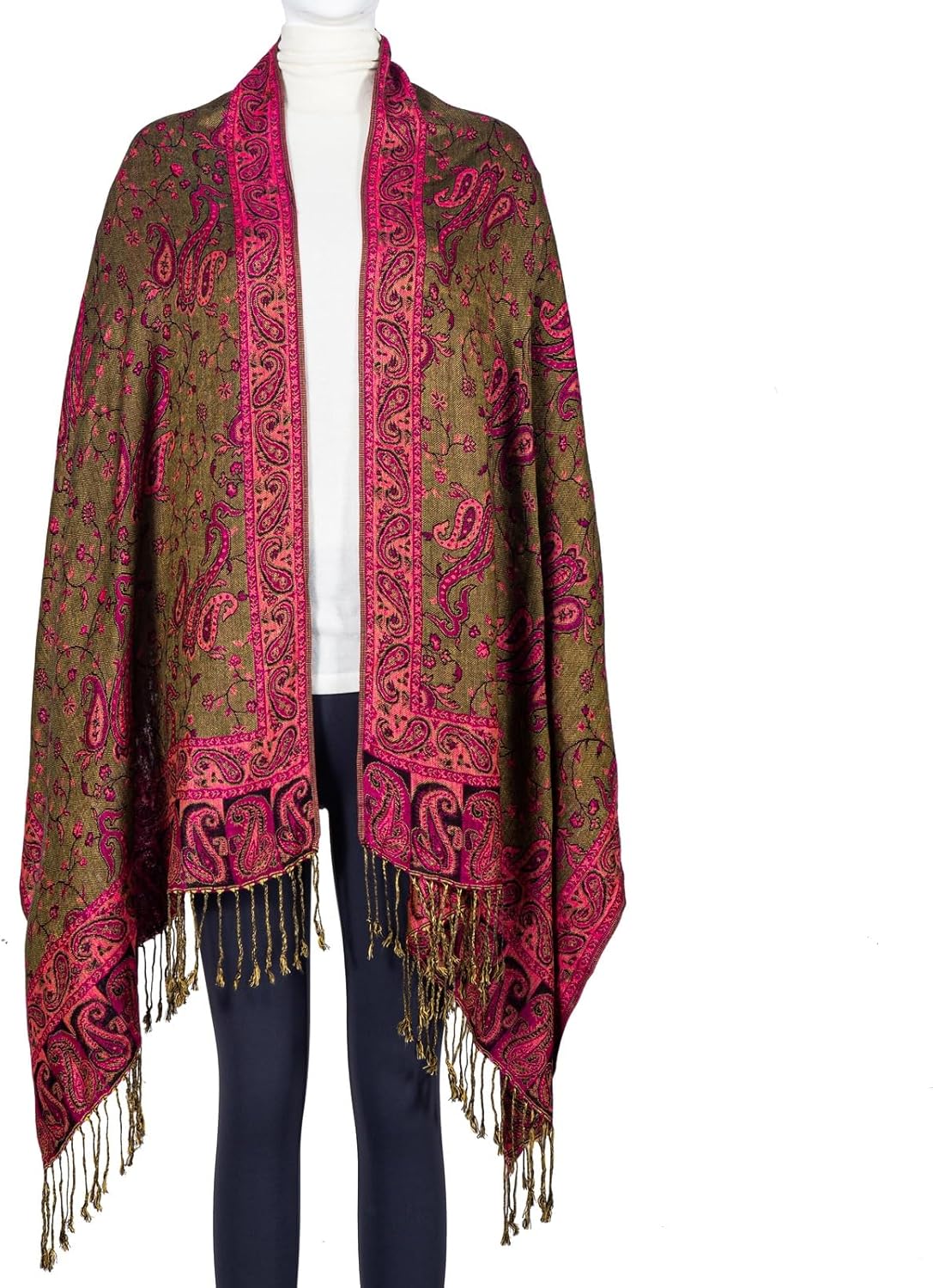 Pashmina Feel Shawls Wraps Rave Scarf for Women Soft Silky Reversible Men Scarves Hijab - Image 6