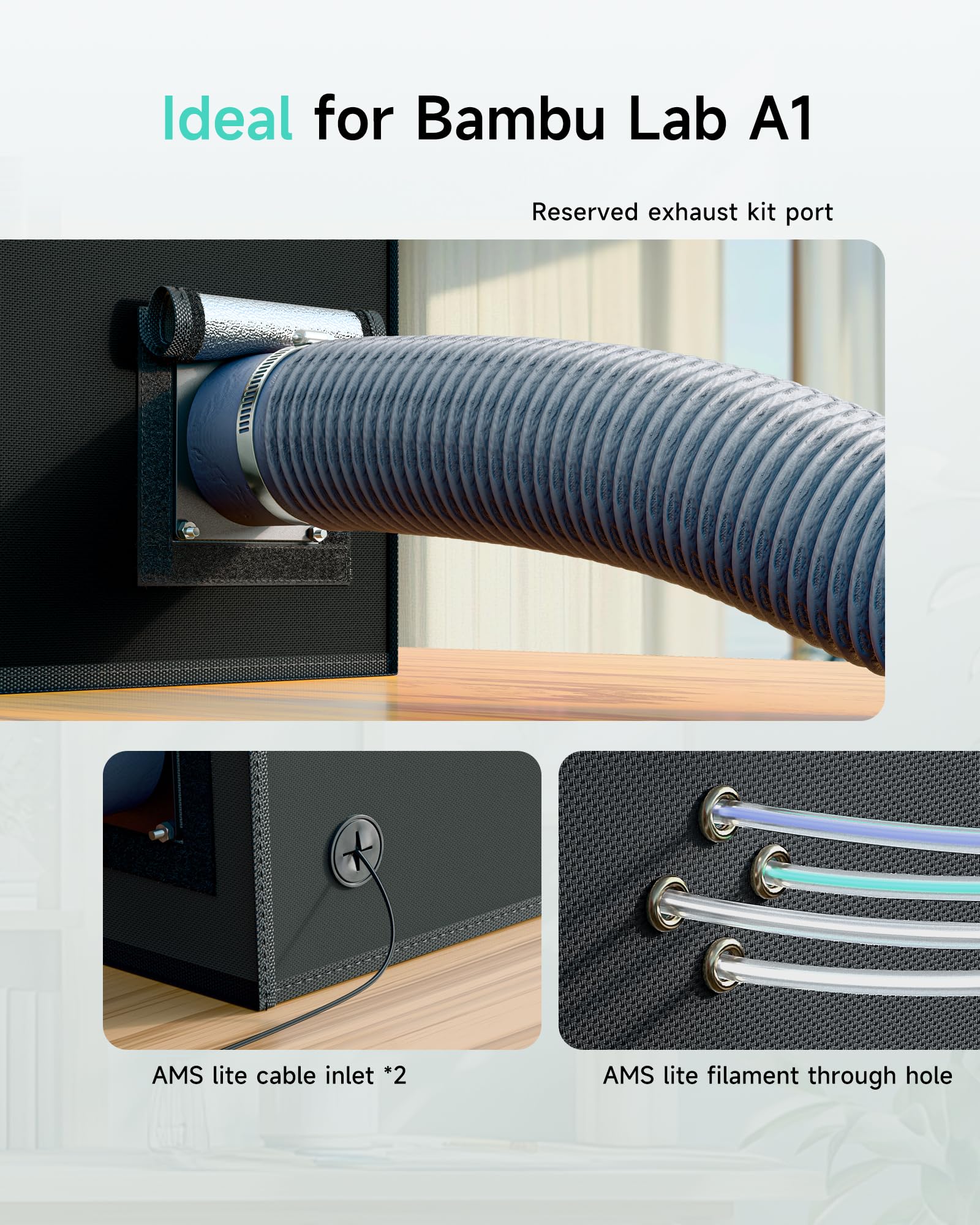 Custodia per stampante 3D per Bambu Lab A1, copertura per stampante 3D con luce LED, TOPCUBE temperatura costante contenitore per stampante 3D 550 x 600 x 670 mm