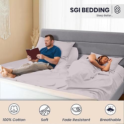 Miniatura 6 de SGI - Juego de sábanas flexibles divididas superiores para cama ajustable de 32 pulgadas, cabeza dividida, tamaño King, 1000 hilos, algodón egipcio