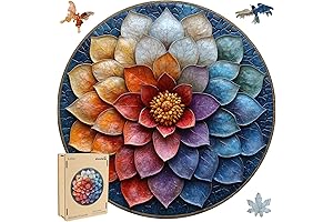 Lotus Puzzle: Enchanting Wooden Masterpiece for Mind Fitness