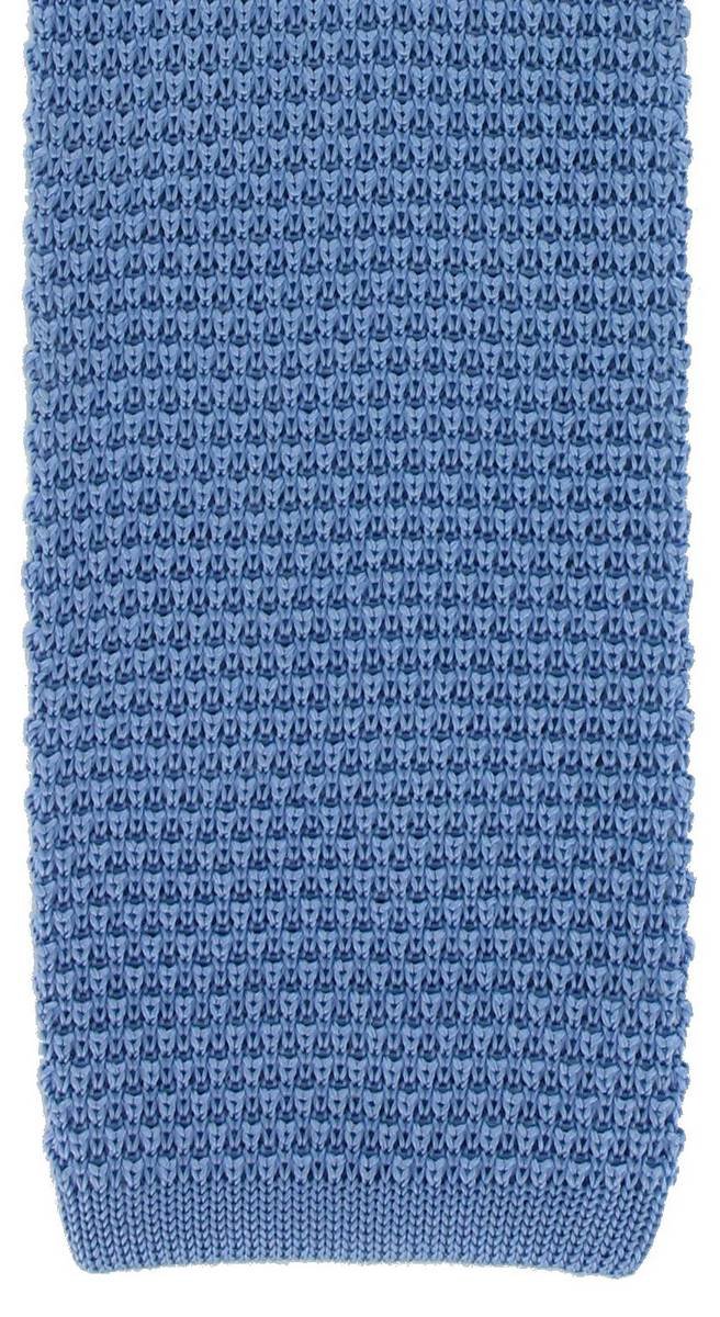 Himmelblaue Seiden-Strickkrawatte von Michelsons