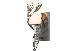 Varaluz Flow 1-Light Wall Sconce: Refined Illumination in Steel and Opal Glass