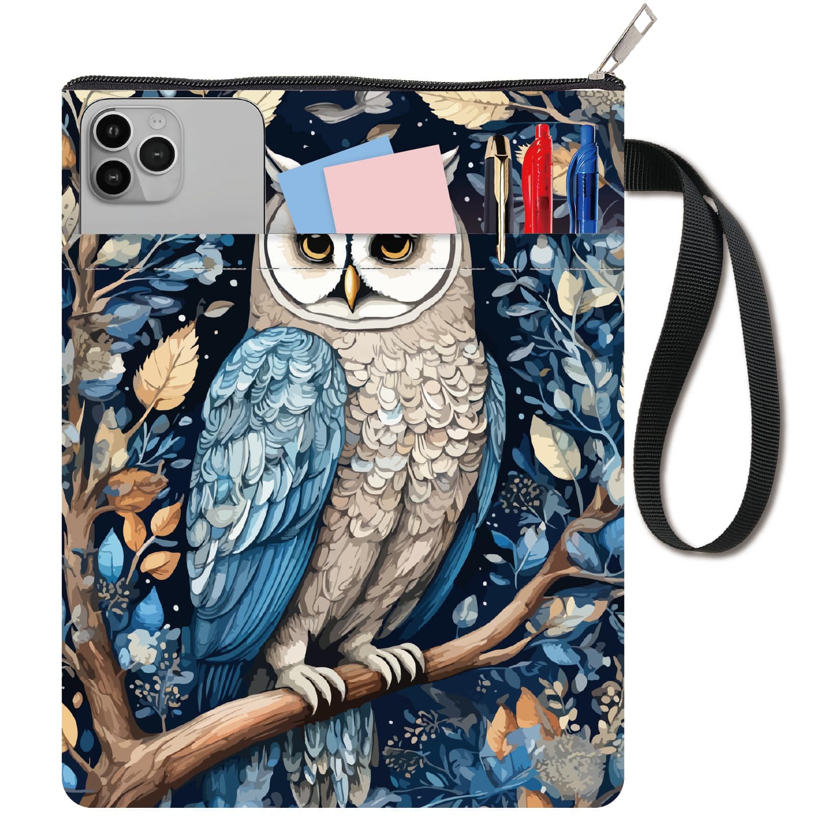 CRASPIRE Owl Book Covers Retro Book Sleeve Bird Book Protector for Paperbacks Washable Fabric Cloth Book Cover with Zipper and Extra Sleeve Pocket for Book Lovers Classmate Gifts